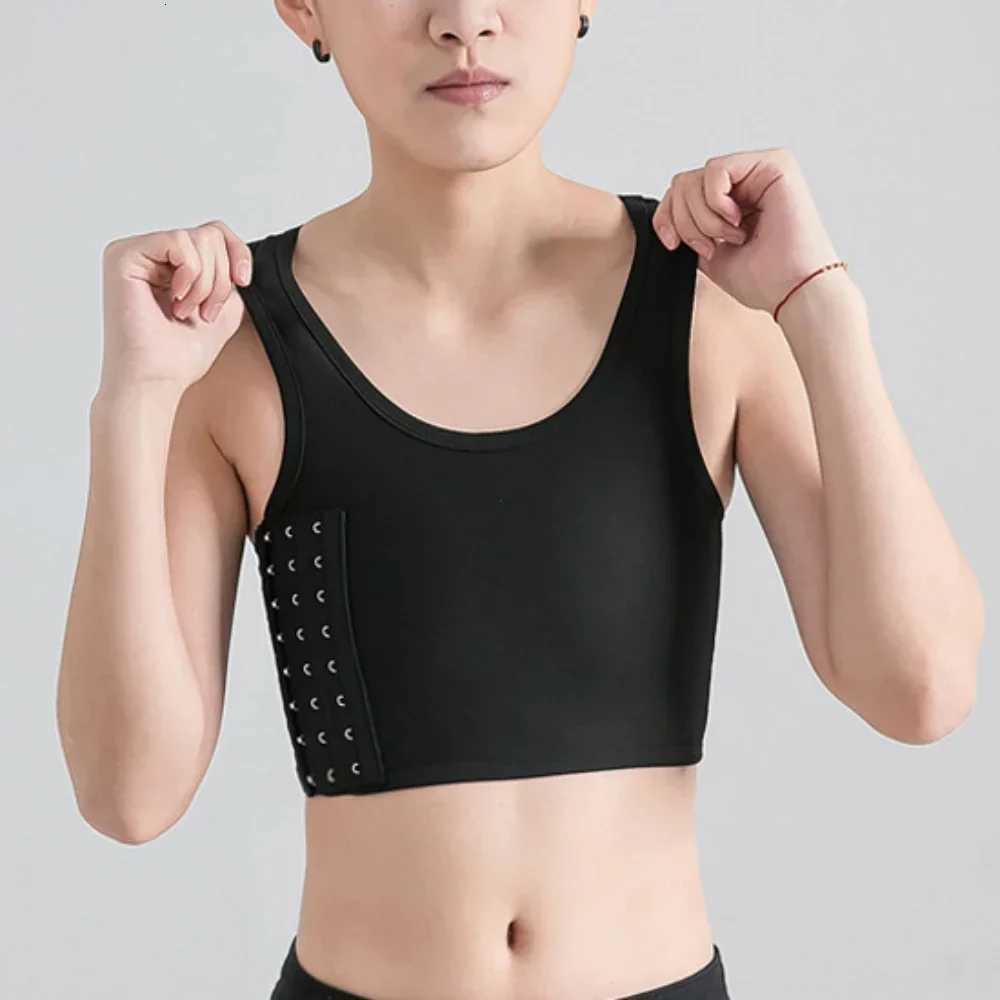 Women Breathable Chest Breast Binder Side Buckle Short Vest Tops Chest Binder Underwear Tank Tops Wireless Chest Wrap Bandages W250910
