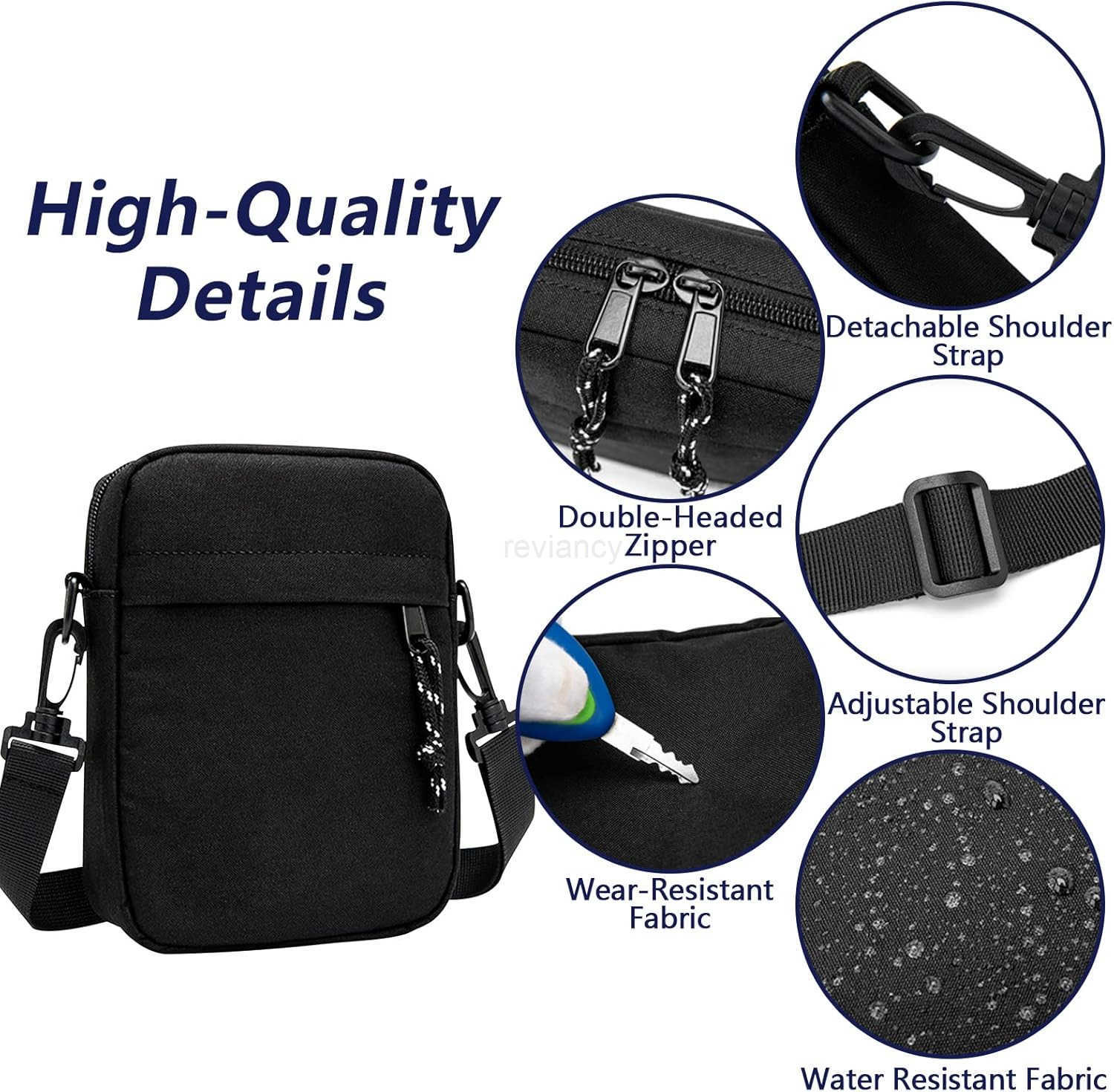 Small Crossbody Bag for Men Mini Messenger Bag Side Shoulder Bag for Phone Passport Casual Satchel Bag Phone Purse Mini Sling Bag Fanny Pack Water Res