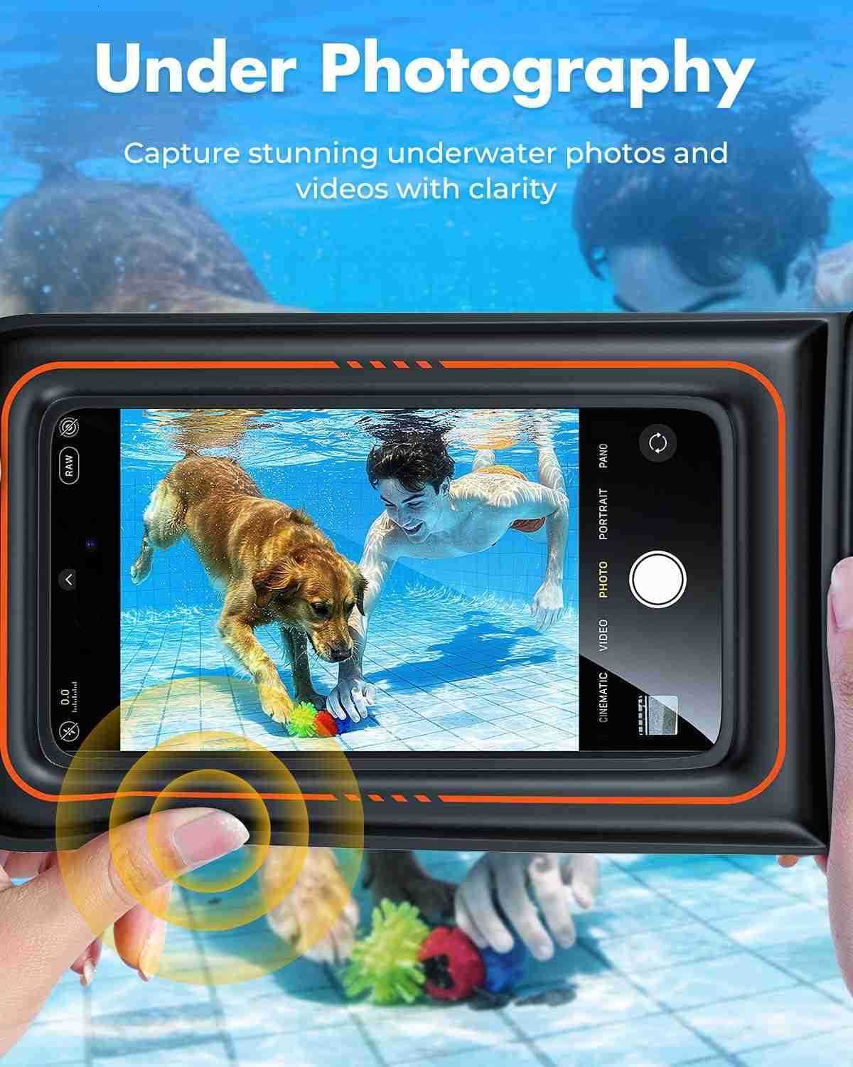 Floating Waterproof Phone Pouch 2 Pack IPX8 Waterproof Phone Case Dry Bag KayakBeachCruise Travel Essentials Water Proof Pouch for iPhone 16 15 Pro Ma