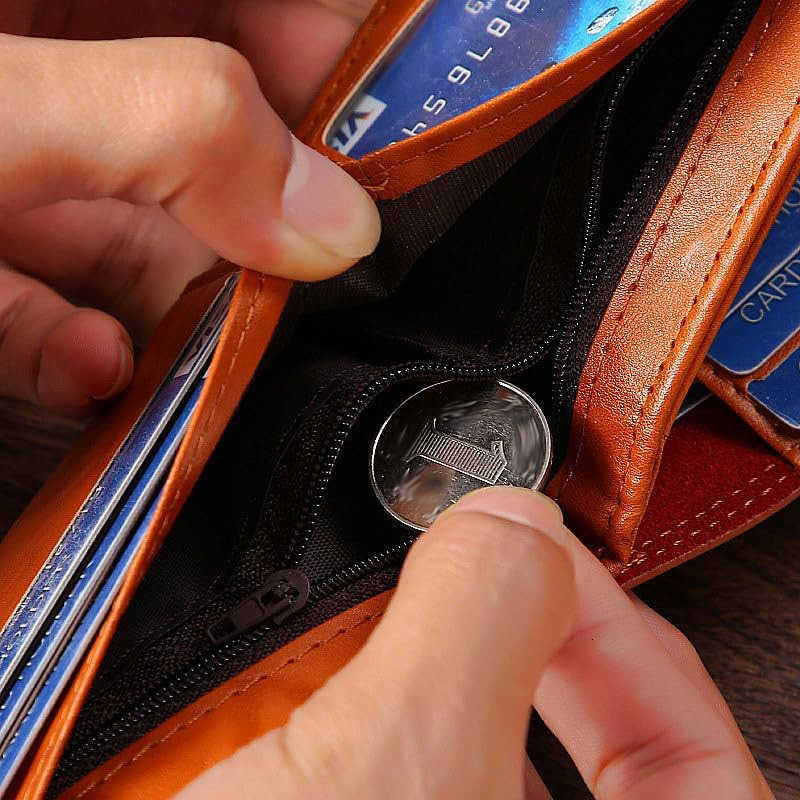 Men Bill Wallet PU Leather CARD Photo Holder Bifold Billfold Brown 100 DollarZ250910