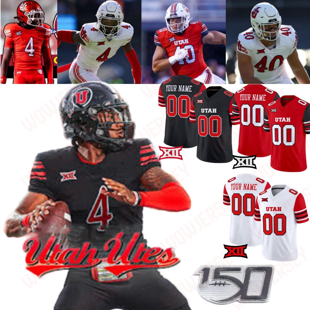 2025 Utah Utes Devon Dampier Football Jersey Wayshawn Parker NaQuari Rogers Spencer Fano Caleb Lomu Larry Simmons Paul Fitzgerald Tobias Merriweather 0 Logan Fano