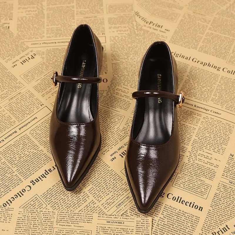 Elegant Pointed Toe Women Heels Shoes Chunky Fashion Heeled Sandals Summer 2025 Fashion Party Pumps New Dress Muejr De Sandalias W250910