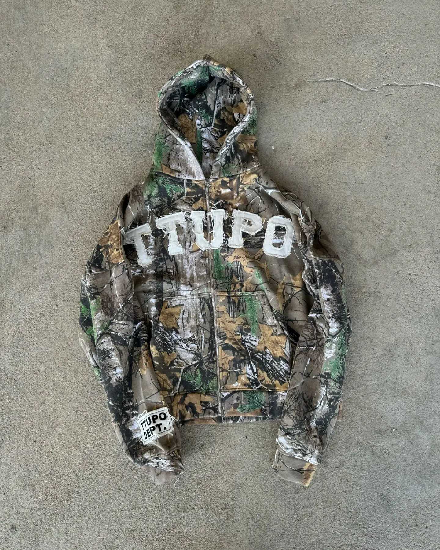 Y2k New Leaf Pattern Camouflage Loose Zipup Hoodie Vintage Letter Embroidery Sweatshirts Couples Strt Hip Hop Gothic Hoodies X250910