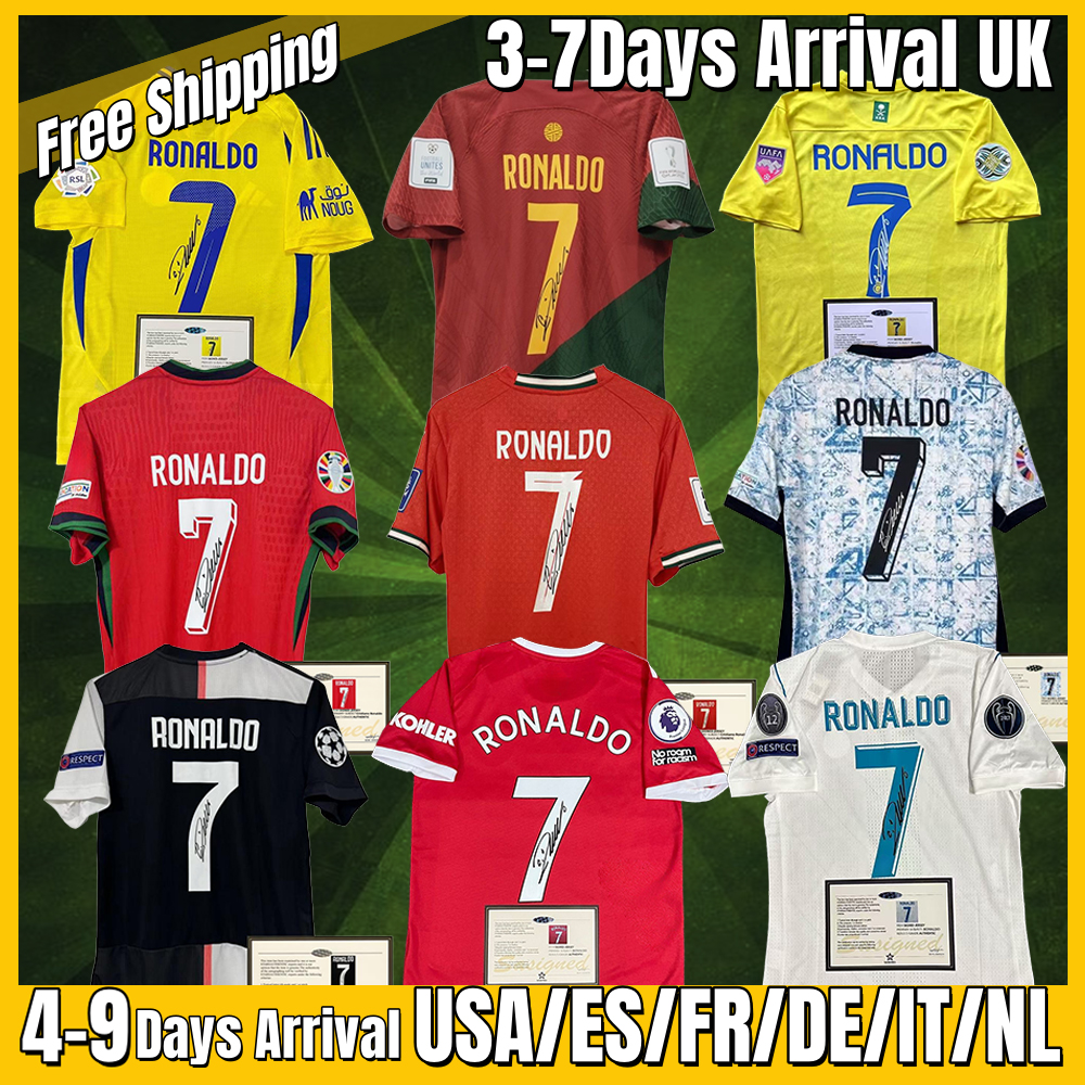 Signature 24 25 26 RONALDO 7 Signed jersey football jersey Signature soccer jerseys signature Long sleeves maglia da calcio 11 12 Sports Jerseys S-4XL