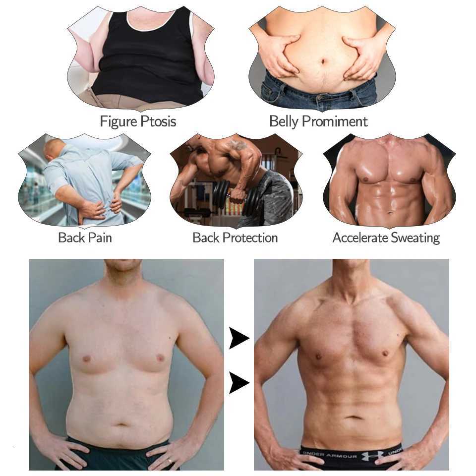 Mens Waist Corset Sweat Trimmer Belt Fitness Cincher for Weight Loss Slimming Body Shaper Workout Fajas Modeling Straps W250910