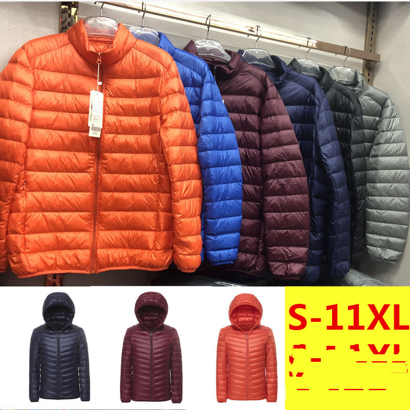 Winter Autumn men Ultralight Jacket White Duck Down Coat Men Down Jackets Winter Male Casual down jacketCoat Warm Parka 8XL