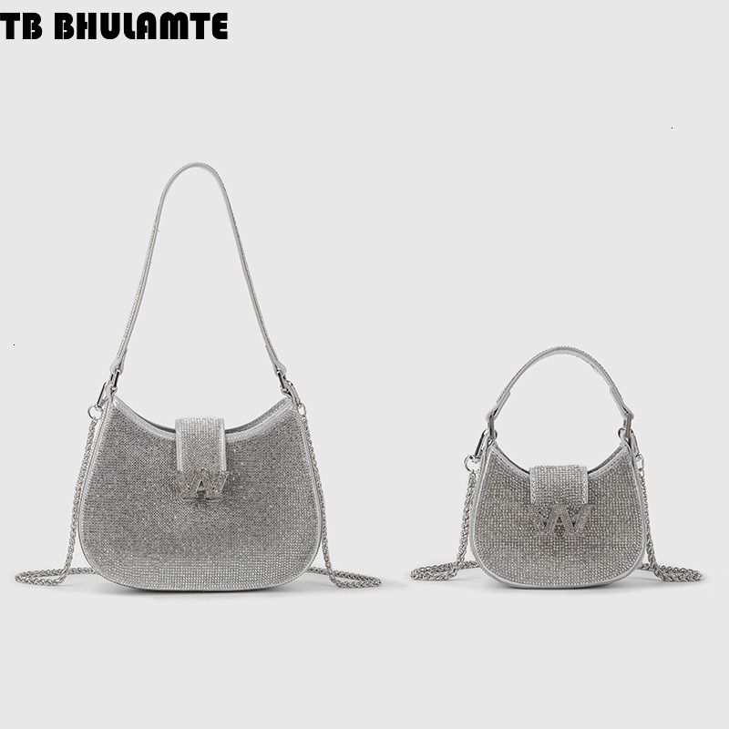 Free Shipping Designer Bag Diamond-encrusted Chain Bag Women Luxury Bag 2025 New Versatile Internet Celebrity W Shiny Diamond Handbag Single Shoulder 