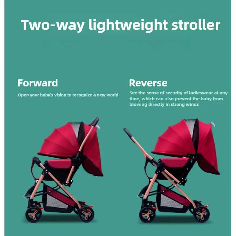 2025 New Sle Fourwheel Baby Stroller Lightweight Foldable Baby Stroller with Twoway Function W250910