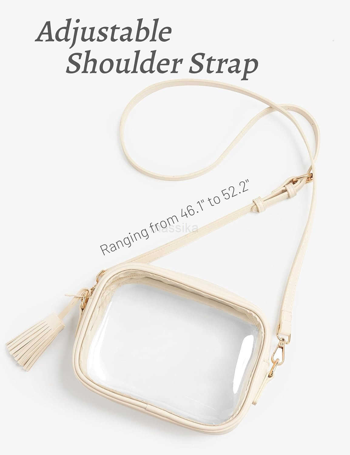 Clear Bag Stadium Approved PVC Transparent Crossbody Purse Small Clear Crossbody Bag with Adjustable Shoulder Strap M250910