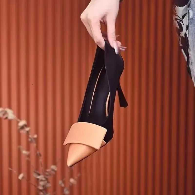 Brand Women Shoes 2024 Sexy Pointed Womens Pumps Comfort Shallow Thin High Heel Pumps Fashion Mixed Color Party Dress Lay Shoes W250910
