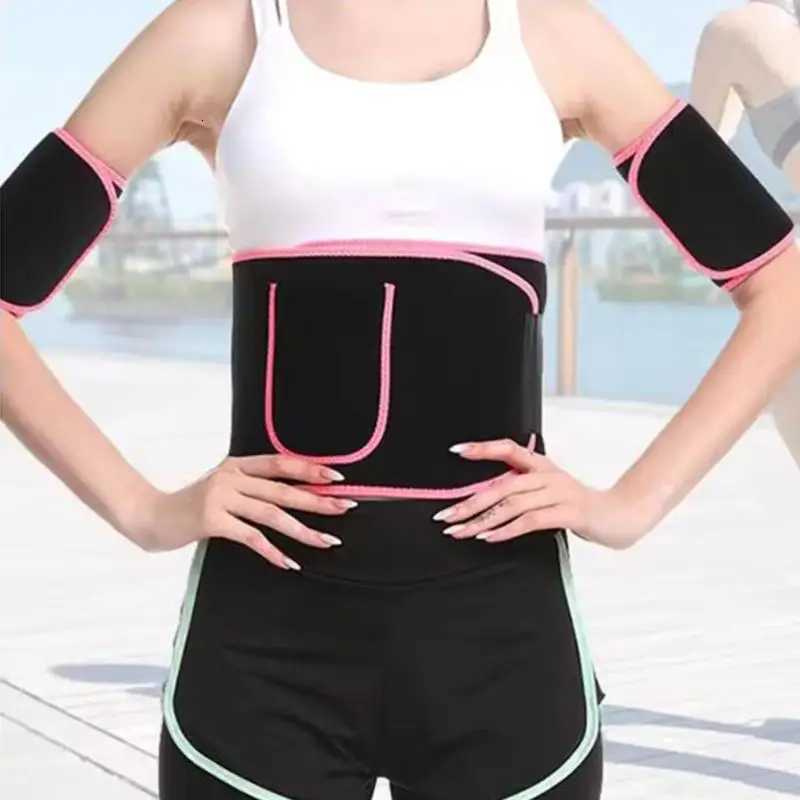 Sweat Fitness Belt With Pockets For Womens Sports Running Fat Burning Slimming Plastic Waist Body Shaping Protective Belt W250910