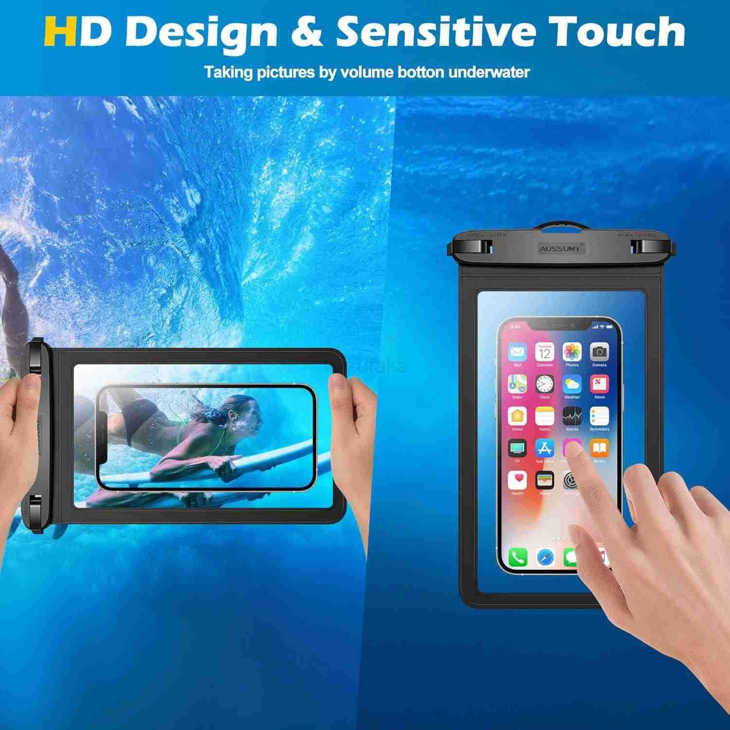 4 Pack 105 Large Waterproof Phone Pouch Underwater Clear Cell Holder Universal Water Proof Dry Bag with Neck Lanyard for Phone Z250910