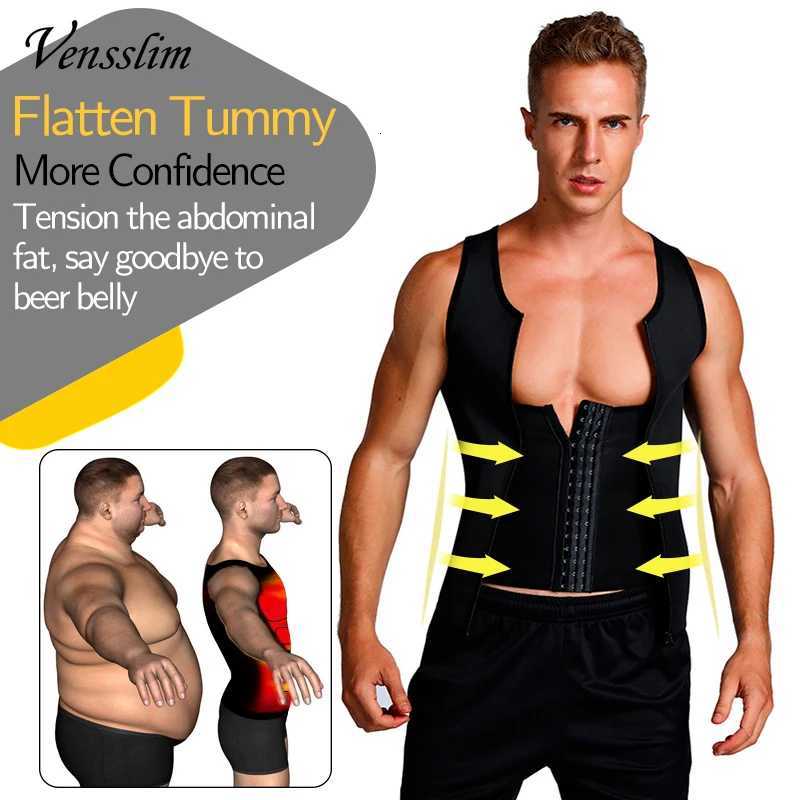 Mens Slimming Modeling Strap Belt Compression Corset Vest Body Shaper Shapewear Threebreasted Waist Fat Burner Tops W250910
