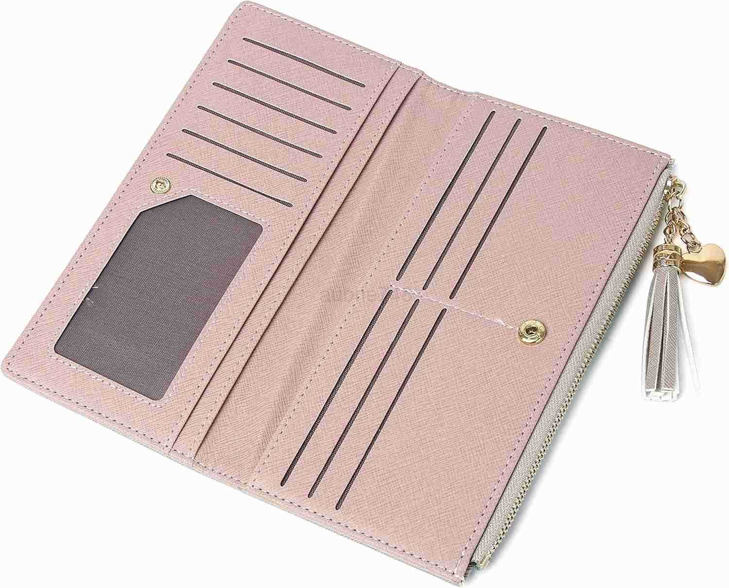 Long Wallet for Women Grey Leather 12 Card Slots Coin Pocket Minimalist DesignZ250910