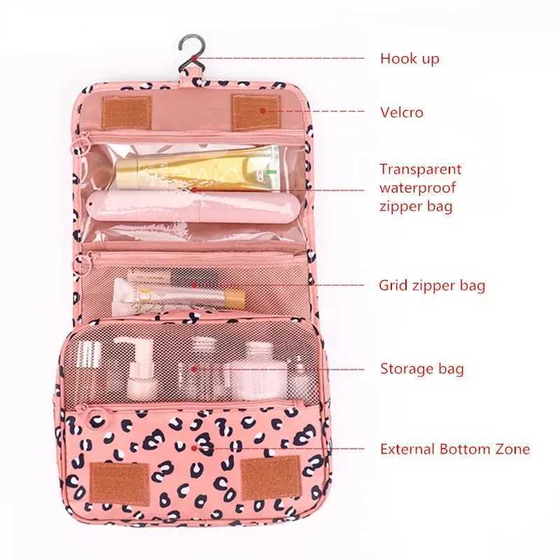 Travel Hook Cosmetic Bag Women Makeup Bag Waterproof Toiletries Beauty Pouch Unisex Bathroom Neceser Make Up Storage OrganizerXJ250910