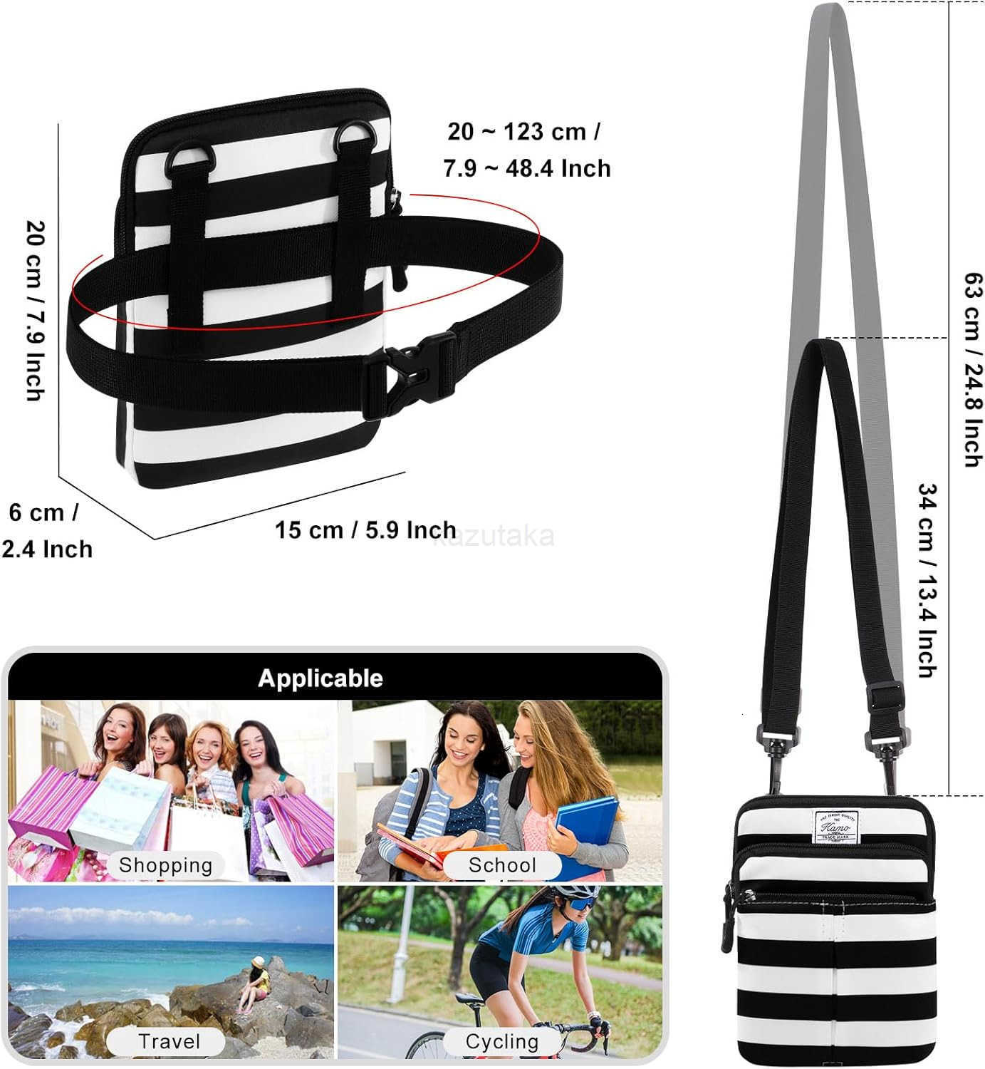 Multifunction Phone Waist Bag Diagonal Cross Body Smart Phone Case Outdoor Bag with Triple Zip for Women Men Z250910