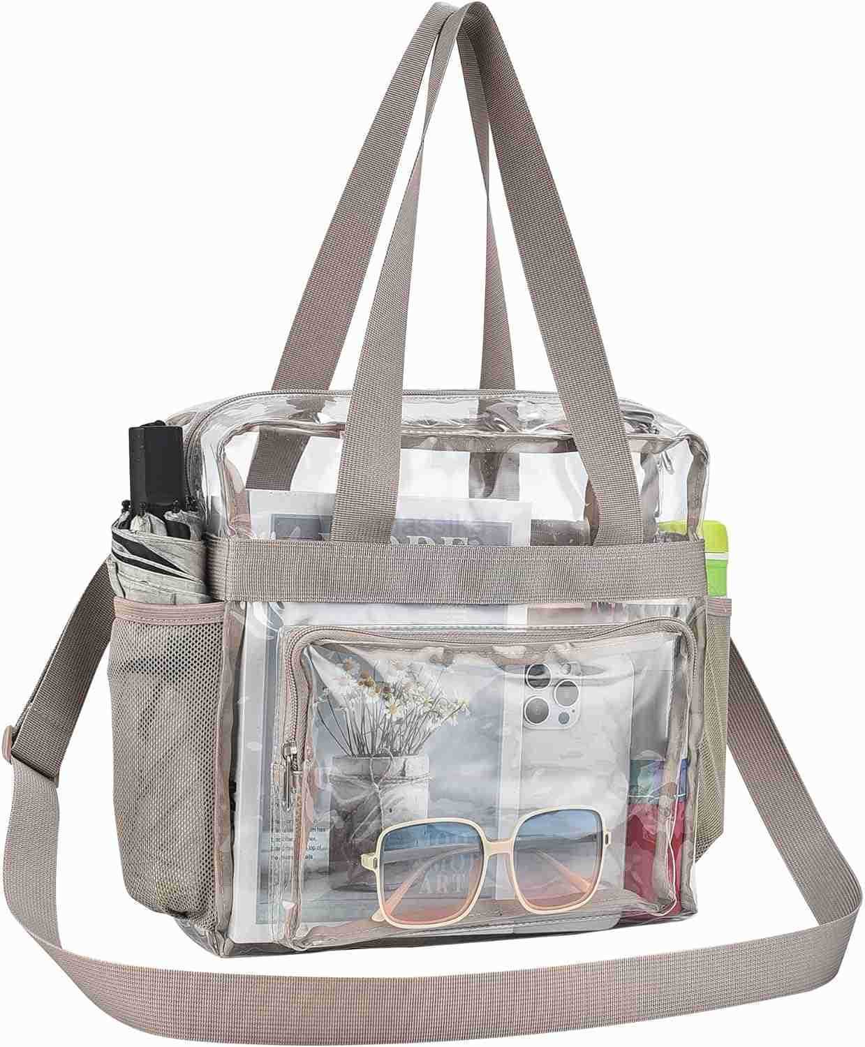 Clear Tote Bag Clear Bag Stadium Approved 12x6x12 Stadium Bag for Work Sports GamesGym M250910