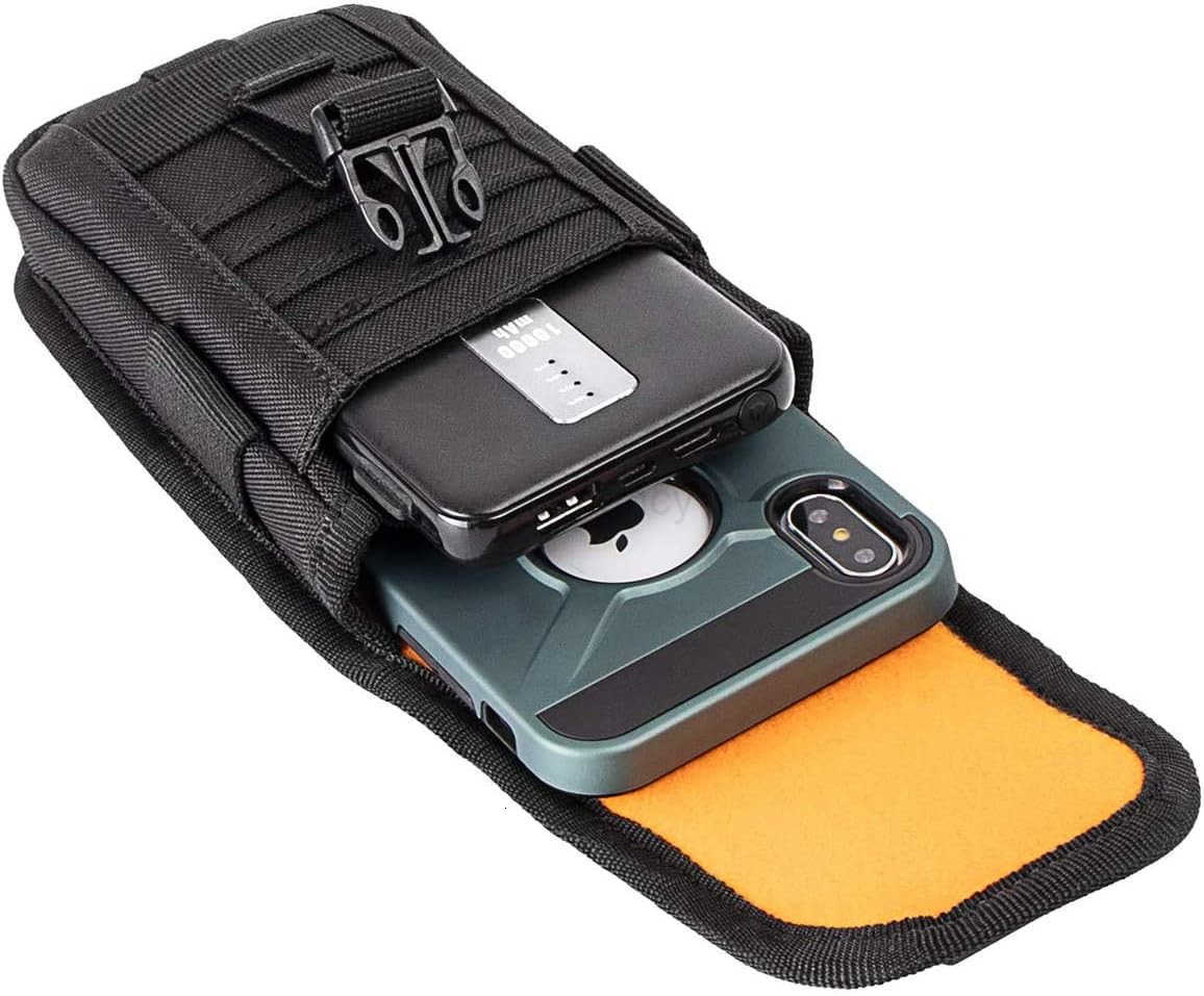 Tactical Phone Holster Pouch Tactical Smartphone Pouches Cellphone Case Molle Gadget Bag Molle Attachment Belt Holder Waist Bag for 4769 with US Flag 