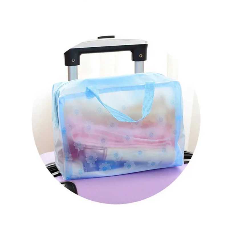 Translucent Handbag Organizer Makeup Travel Cosmetic Bag Waterproof PVC Toiletry Kits Bathroom Storage Wash Bag Daisy HandbagXJ250910
