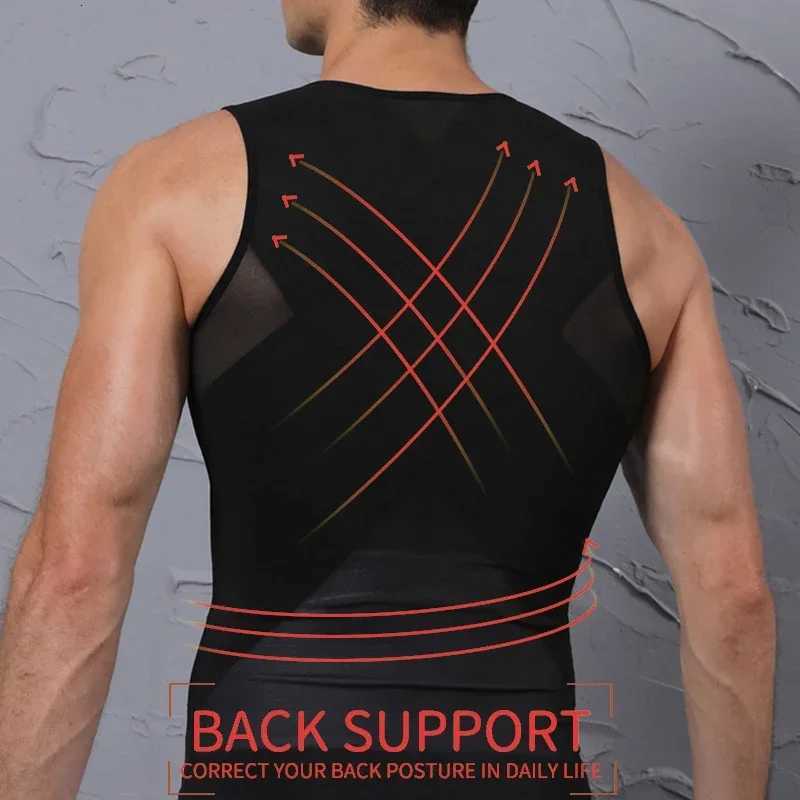 Mens Body Shaper Abdomen Slimming Shapewear Belly Shaping Corset Top Gynecomastia Compression Shirts WIth Zipper Waist W250910