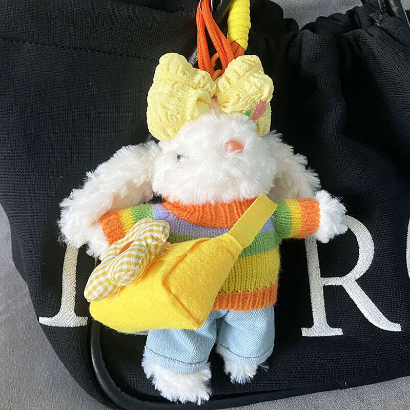 Cute Lop-Eared Rabbit Plush Bag Pendant Niche Doll Keychain Best Friend Gift for Women