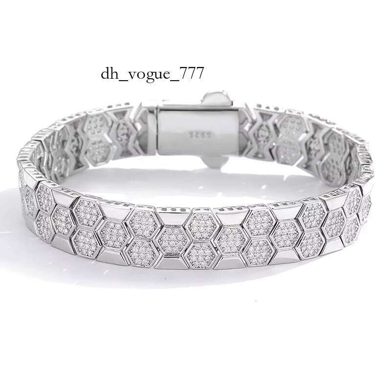 9 Fine Jewelry Honeycomb Design S Sterling Sier Micro pave vvs1 Moissanite Bracelet For man women Gifts
