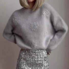 Autumn Winter New Knitted Warm Loose Lazy Style Crochet Long Sleeve Pullover Sweater For Women B3