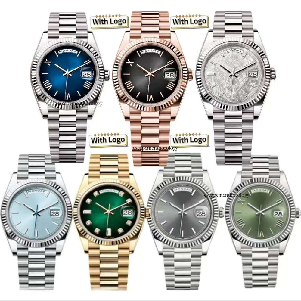 Designer day-date mens watch automatic arabic watches diy mossanite dia bezel mechanical wristwatches Rose gold strap Orologio di Lusso reloj as5