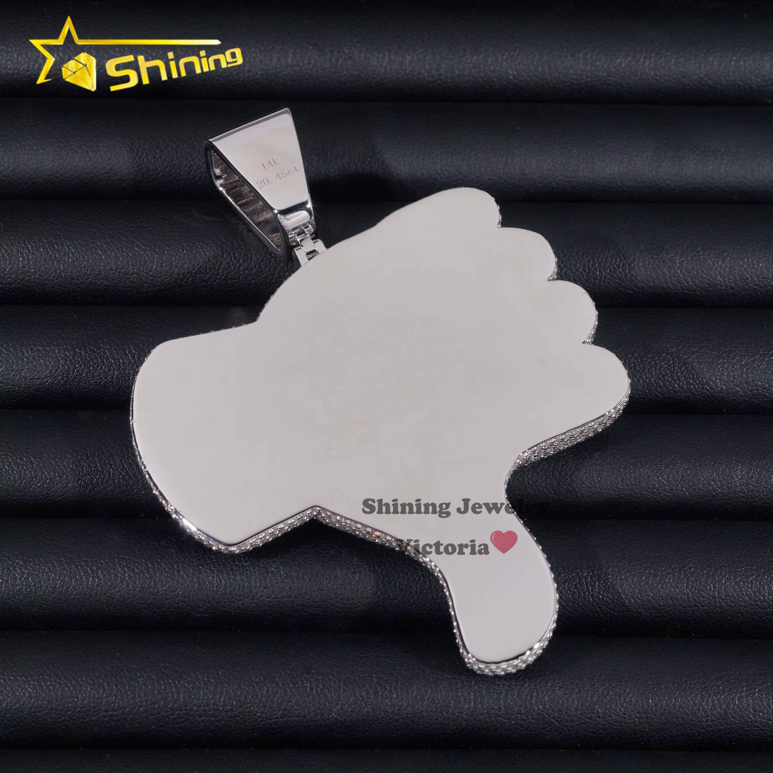 Personalized Rapper Charms Hip Hop Jewelry 925 Silver White Gold Plated VVS Moissanite Diamond Custom Iced Out Pendant