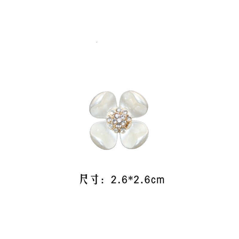 Lanjia- Korean Version Pearl Hair DIY Jewelry Tray Buckle Full Rhinestone Flower Heart Imitation Shell Handmade Round Fan Hairpin Accessories 07Af8
