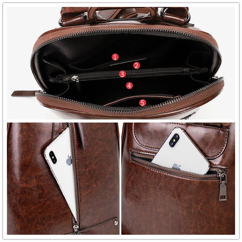 Ladies Backpacks Vintage Back Bag Genuine Cowhide Leather Backpack Korean Stylish Women Bagpacks Urban Bags Aesthetic Fashion high-quality