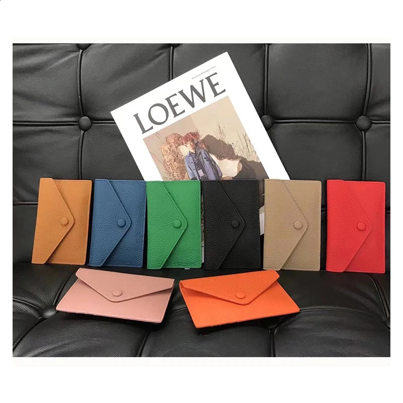 Ultrathin Ins Style Genuine Leather Card Holder Fashion Mini Short Envelope Women Wallet Korean Japan Credit Card Case Purse250906