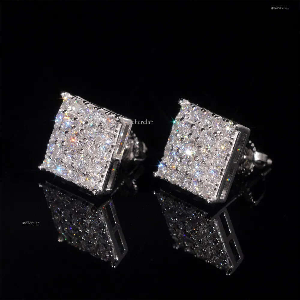 New best-selling sier vvs vs moissanite hip-hop earrings mens and womens trendy jewelry passes GRA test