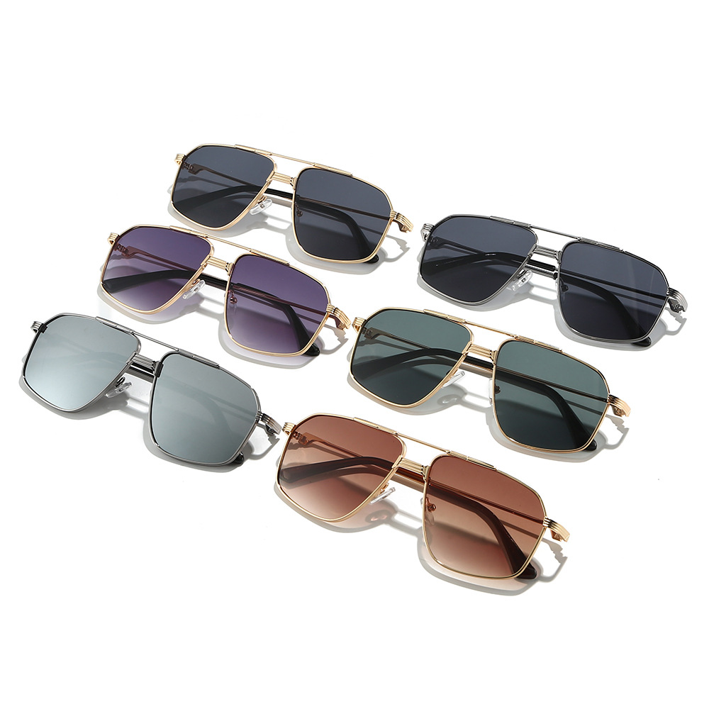 Cross-border new retro metal sunglasses women's fashion high-end sun protection sunglasses men's oval small frame glasses trend