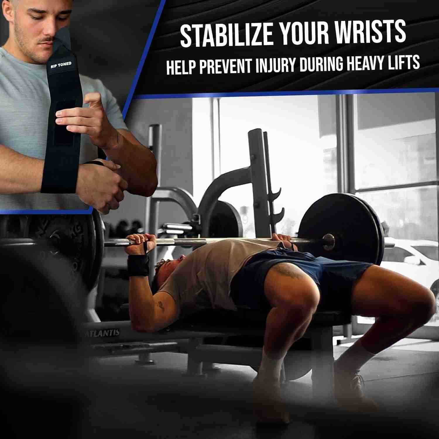 Toned 18 Wrist Wraps Wrist Straps for Weightlifting Lift Better Protect Wrist Pain Adjustable Durable Machine Washable Wrist Wraps for Weightlifting U