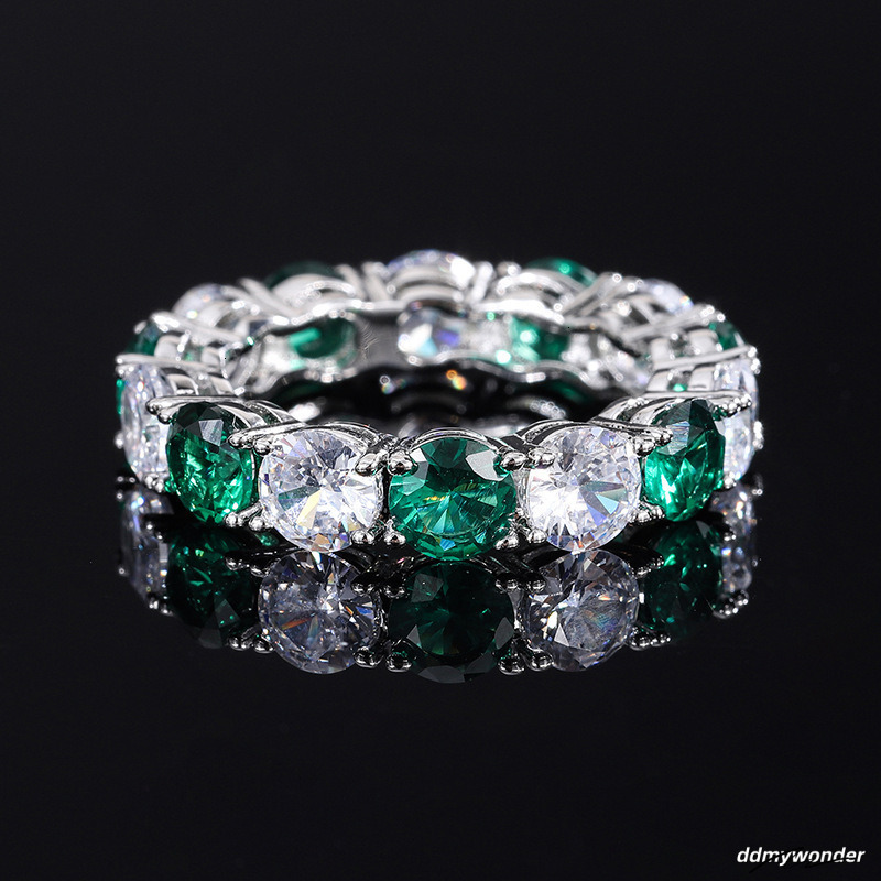 Designer Wedding Rings Zhuang Shengsheng Jewelry S Solid Sier Imitation Gemstone 5Mm Geometric Trendy Retro Band Ring For Women ddmywonder ddmywonder