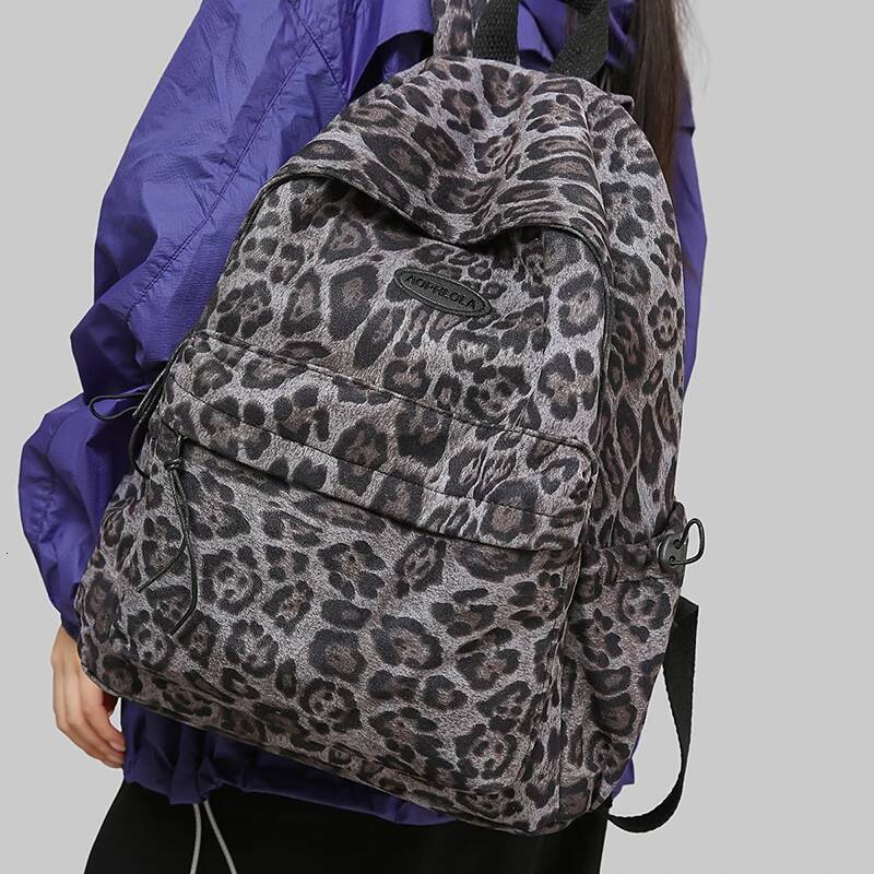 Travelling Bag Leopard Printing Woman Backpack School Book Bags for Teenage Girls Female College Students Lady Leisure BagPack high-quality