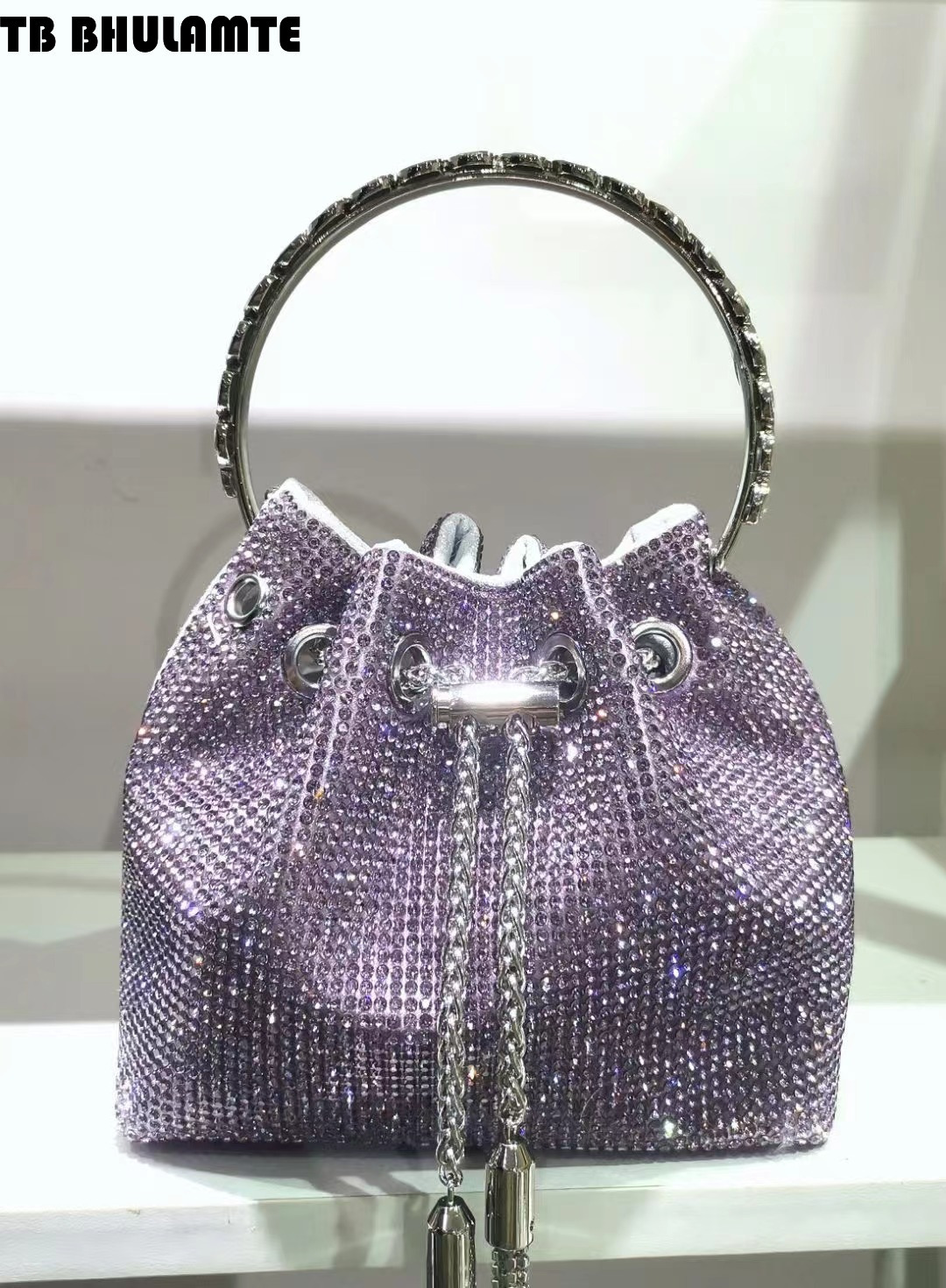 Free Shipping Designer Bag Cross-border Rhinestone High-end Luxury Bag Evening Handbag 2025 New Acrylic Women's Bag Fashion Inlaid Diamond Chain 