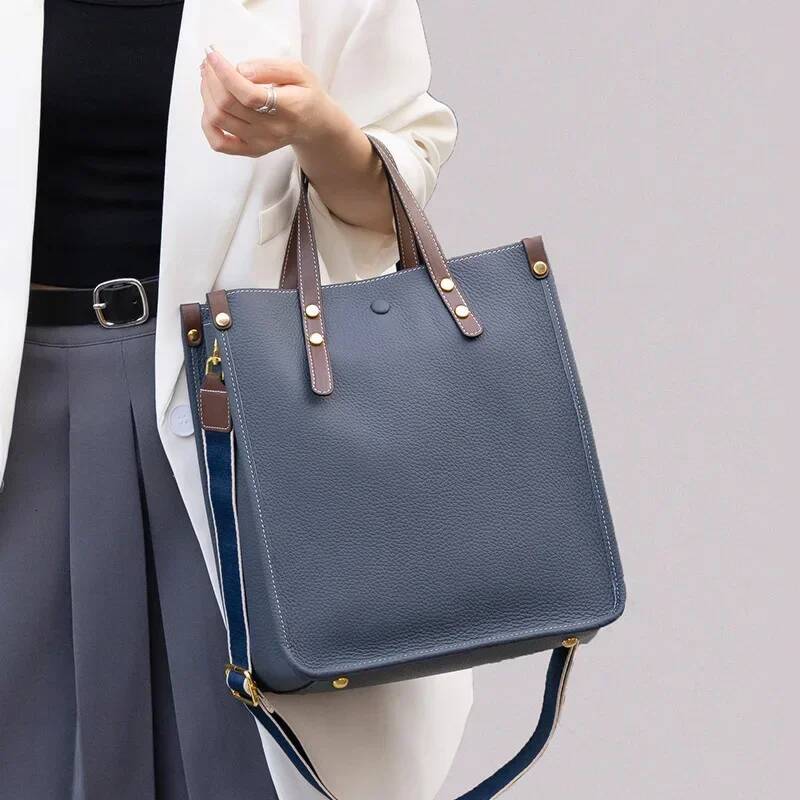 Women Retro Cow Genuine Leather Shoulder Bag Female Designer Handbag Lady Cowhide Commuting Large Capacity Crossbody Bags high-quality