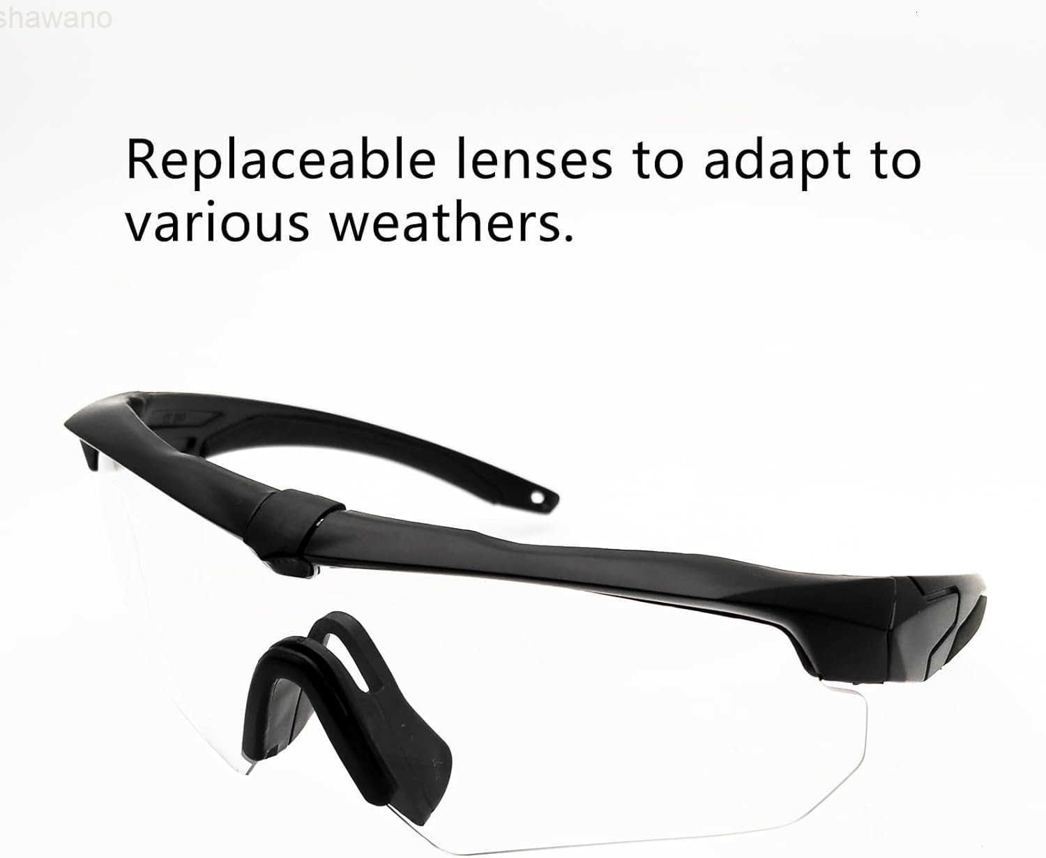 Tactical Eyewear Outdoor Unisex Shooting Glasses with 3 Interchangeable Lens Airsoft GoggleW250910