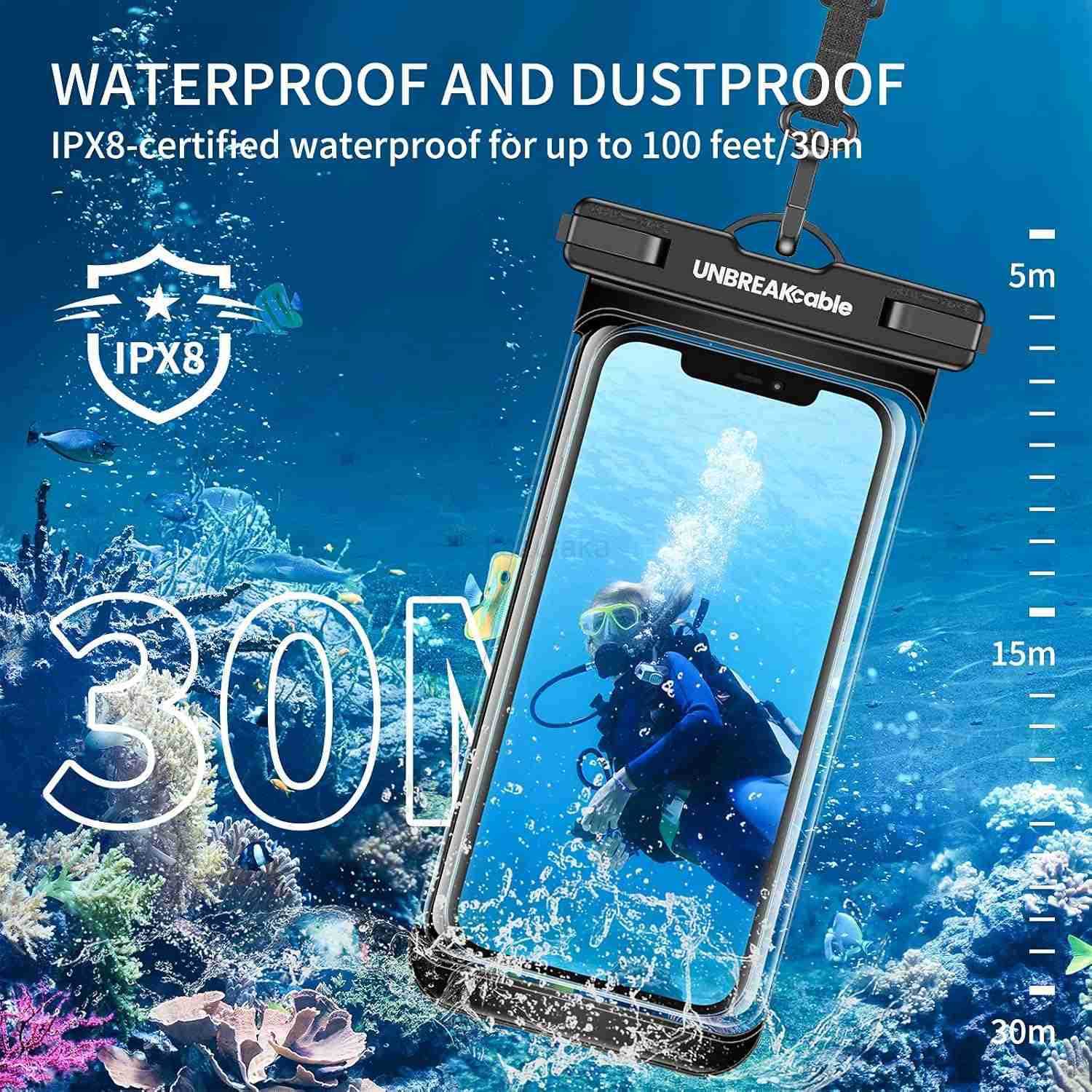 Waterproof Phone Pouch2 Pack IPX8 Waterproof Phone Case for iPhone 16 15 14 13 12 11 Pro Max S25 S24 S23Dry Bag Travel Essentials for Beach Pool Kay Z