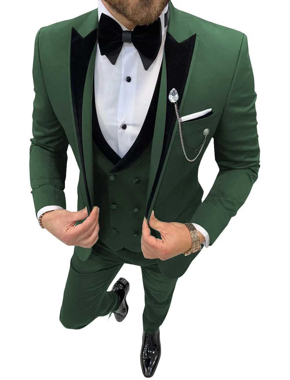 Men Suits Men Dress Suits Casual Commuter Office Business Suits For Wedding Coustime Homme Luxe Three PiecesBlazerVestPants W250910