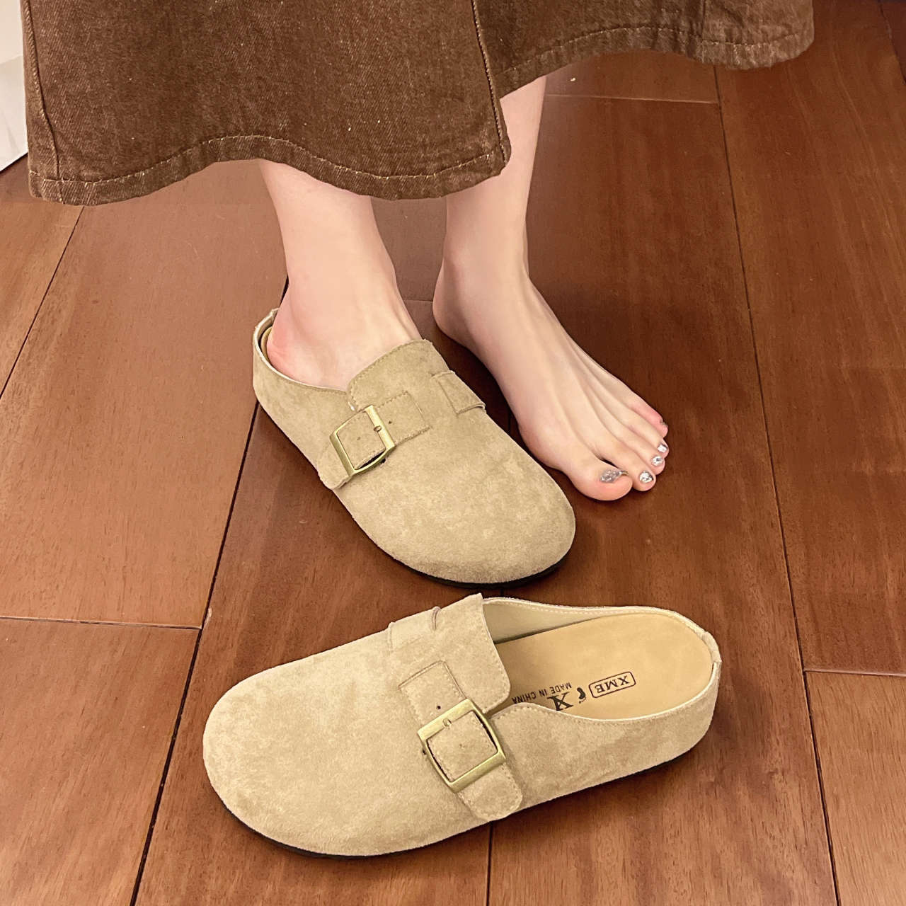 Thick Soled Designer for Women Closed Half Slippers Outdoor Wear New Slip On Mules Comfortable Shoes Single Shoes