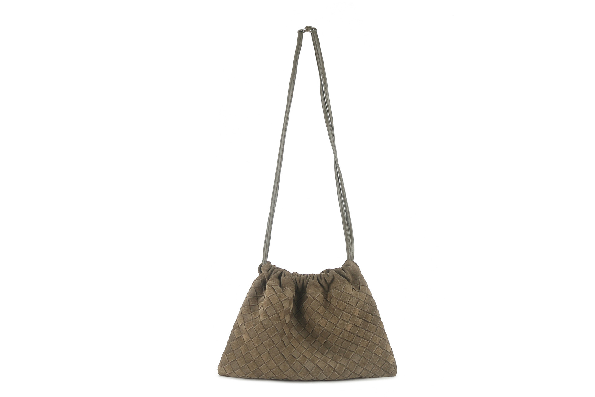New suede woven handbag 2025 designer fashionable drawstring bag multifunctional large capacity shoulder bag