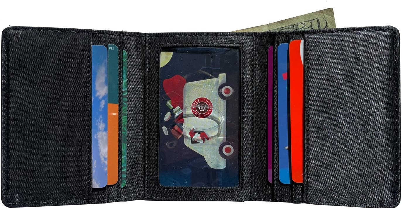 Mens TriFold Slim Wallet Holds Up to 25 CardsZ250910