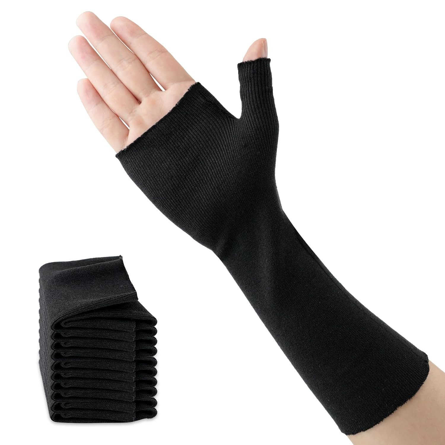Hand Socks for Splint Pack of 10 Elastic Cotton Stockinette Tubing for Arm Wrist Brace with Thumb Spica Liner Gauze Sleeve Under Cast Wrap Arm Cover f