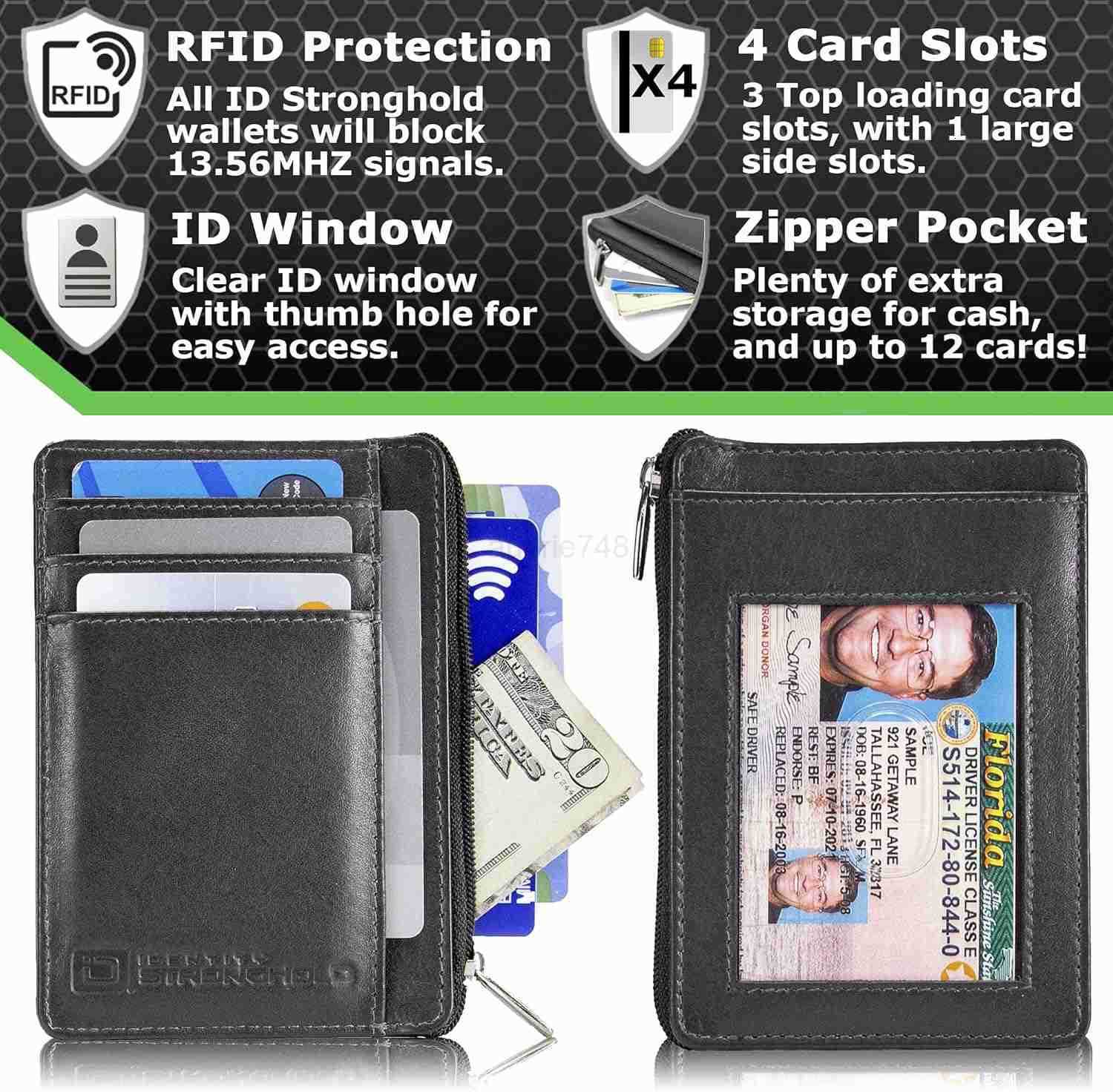 Stronghold Mens RFID Wallet Black SmallZ250910