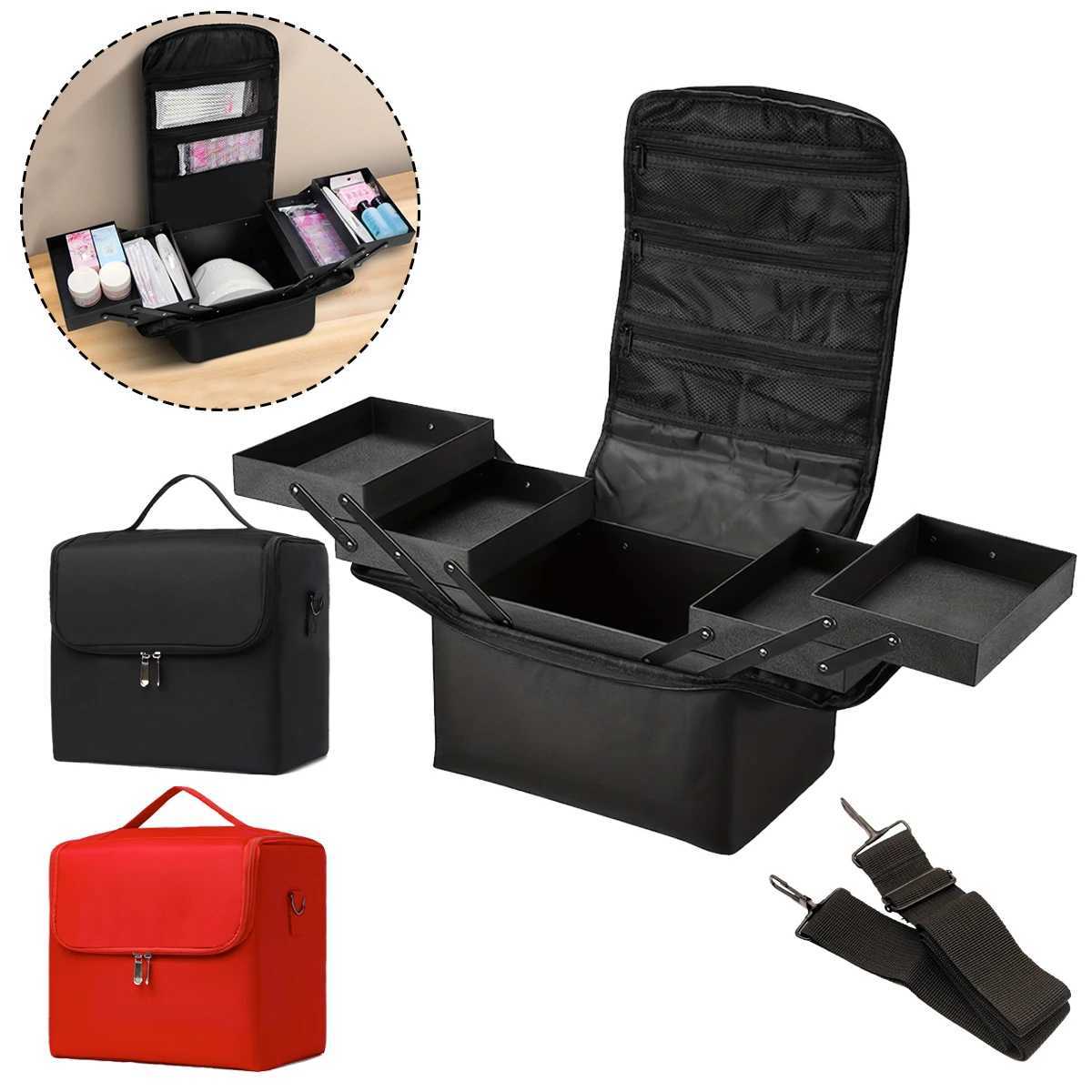 Folding Manicurist Toolbox Portable Cosmetic Bag Travel Makeup CaseXJ250910