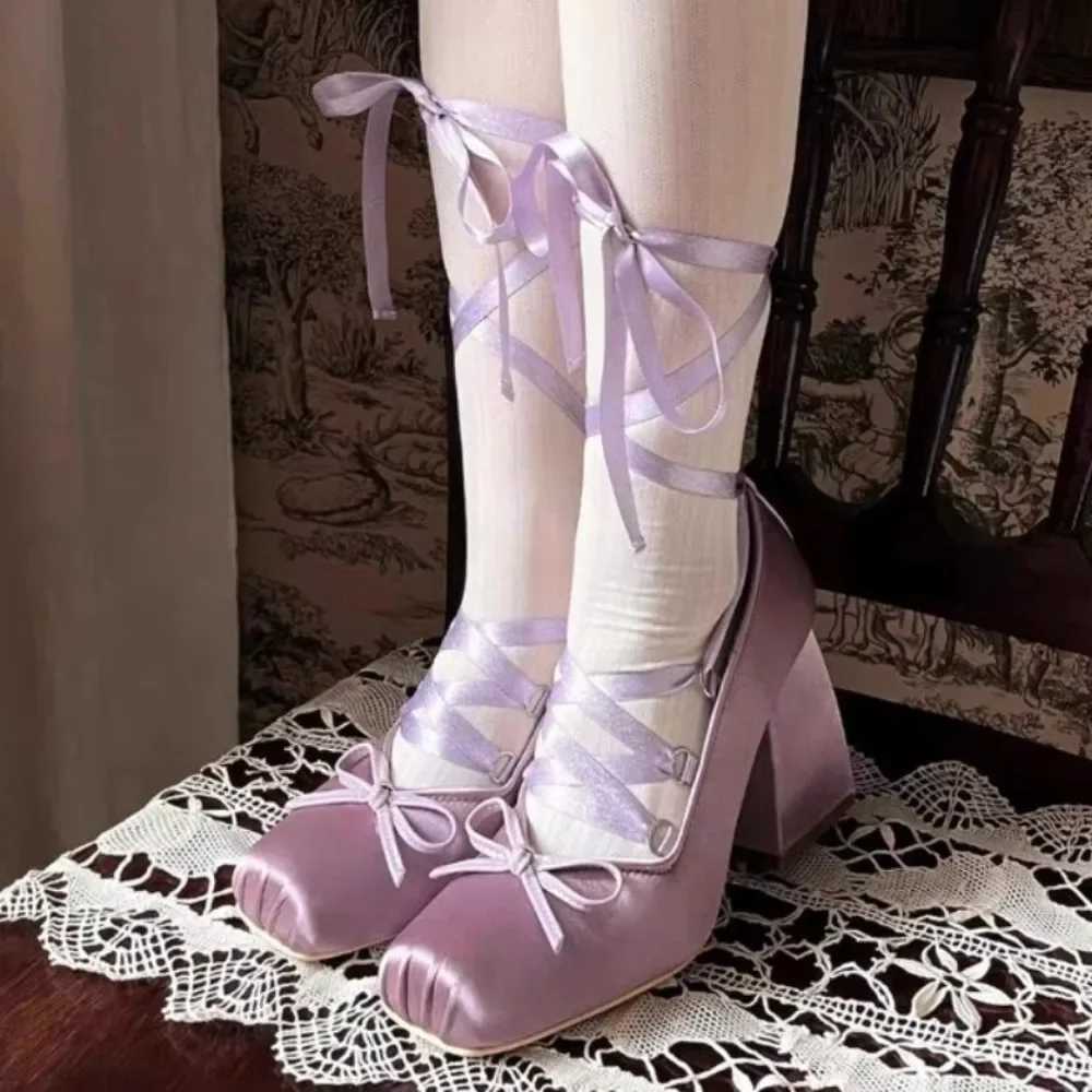 Chunky Heels Lolita Pumps Shoes Women 9cm Heel Mary Janes Shoes Spring Summer Autumn Fashion Comfy Women Dancing Shoes Pumps W250910