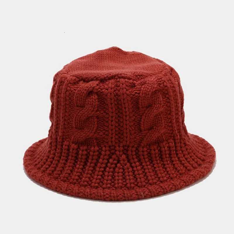 Panama Wens Autumn and Winter Warm Water Bucket Bowl Hat Knitted Wool Fisherman Hat Thicke Fashion Outdoor H146 G250910